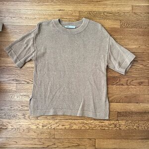 Zara Tan Short Sleeve Top